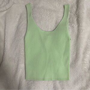 Zara Mint Green Ribbed Tank Top